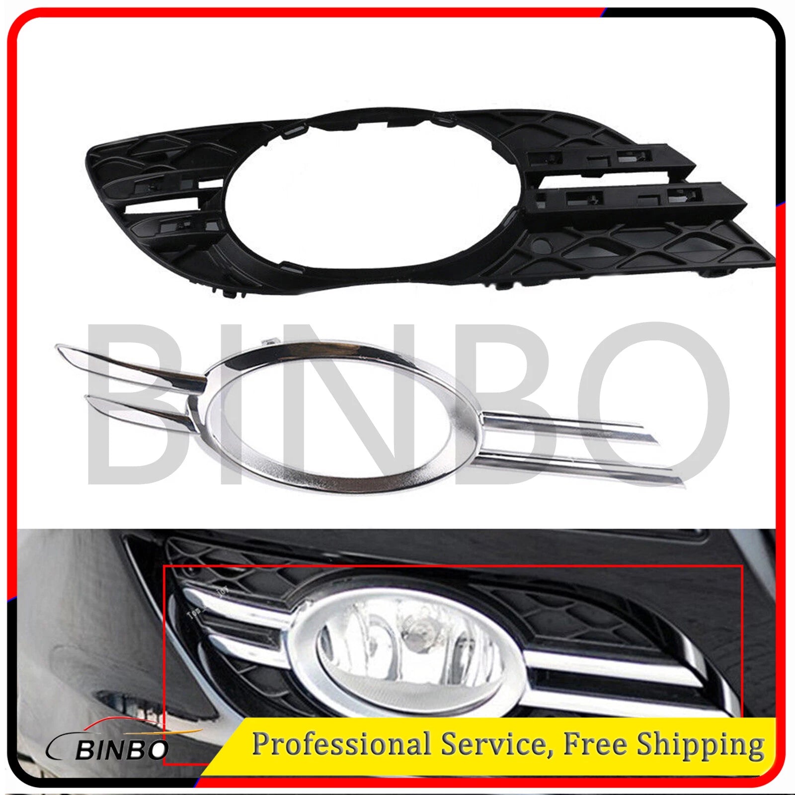Front Fog Light Grill Chrome Trim Cover RH For Mercedes-Benz E-CLASS W211 07-09 07FC0E-D4 - KOEEK