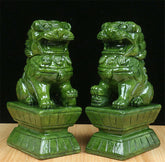 China Green Jade Carving Fengshui Foo Fu Dog Guard A Pair Door Lion 7/12/15/18CM 07FC0E-D4 - KOEEK