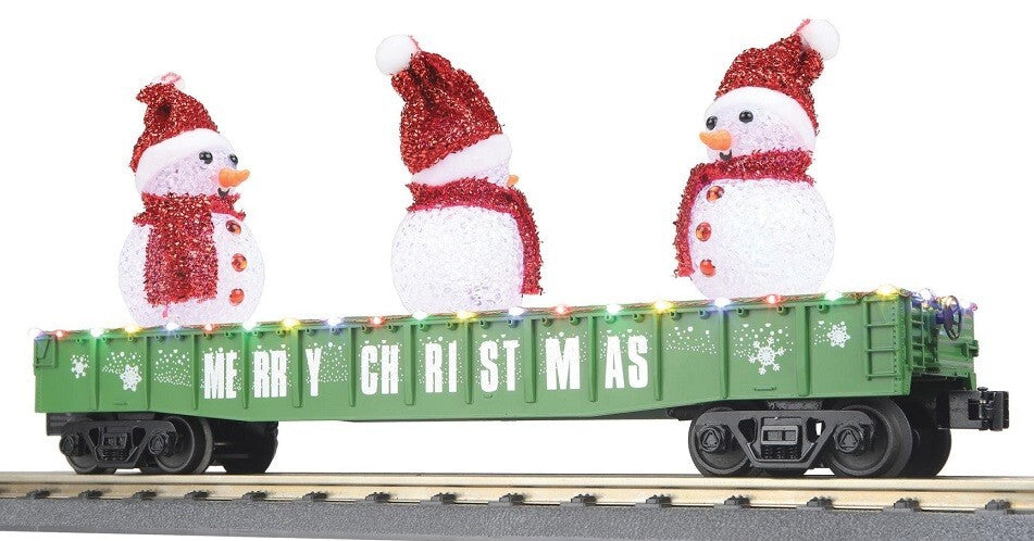 MTH RailKing O Scale Christmas 2023 Gondola w/Snowmen & LED Lights # 30-72229 MTH - KOEEK