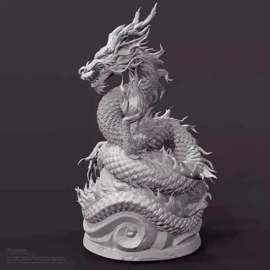 H/80mm resin figure model Chinese Mythical Dragon 3D Printing unassembled 07FC0E-D4 - KOEEK