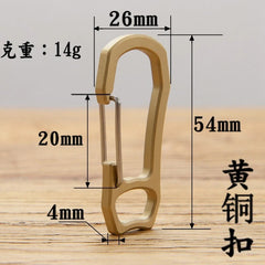 Solid Brass Carabiner Key Ring Key Chain Buckle Clip Snap Hook Handbag Clasp EDC 07FC0E-D4 - KOEEK