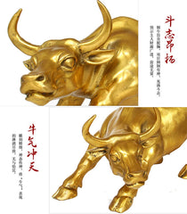 Big Wall Street Bronze Fierce Bull OX Statue-Brass 12cm/4.72 inches Home Decor 07FC0E-D4 - KOEEK