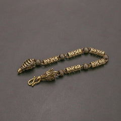 Vintage Brass Bracelet Men Women Simple Cloud Zodiac Dragon Copper Chain Gift 07FC0E-D4 - KOEEK