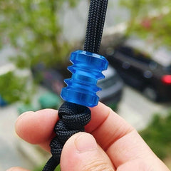 EDC Blue Resin Knife Lanyard Bead Necklace Paracord Pendant Bracelet Making Bead 07FC0E-D4 - KOEEK