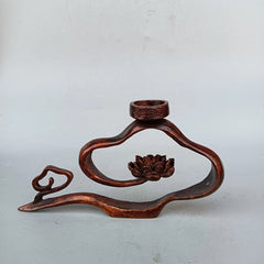 Copper Incense Burner Lotus Cloud Backflow Creative Home Decor Handcrafted 07FC0E-D4 - KOEEK