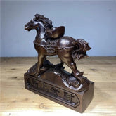 13x5x15cm Vietnamese Agarwood Carved Horse Figurine Feng Shui Wealth Sculpture 07FC0E-D4 - KOEEK