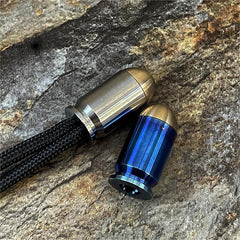 Titanium Brass Bullet Shape Knife Lanyard Bead Paracord Pendant Zipper Pull EDC 07FC0E-D4 - KOEEK