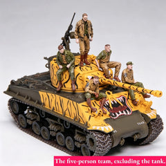 1/72 US Army Fury Tank Crew 5 Soldiers Painted Figures for WWII Diorama 07FC0E-D4 - KOEEK