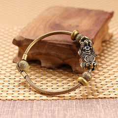 Vintage Brass Bracelet Ethnic Pi Xiu Bead Punk Jewelry Creative Metal Bangle 07FC0E-D4 - KOEEK