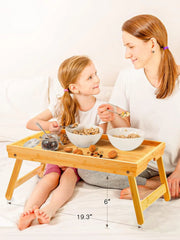 Bed Tray Table with Foldable Legs, Breakfast Tray for Sofa, Bed, Eating, Working 07FC0E-D4 - KOEEK