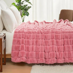 Faux Fur Rug for Sofa, Cozy Warm Plush Striped Rug, Pink 07FC0E-D4 - KOEEK
