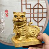 7cm Cai Bai Wood Carved General Tiger Figurine Home Décor Living Room Display 07FC0E-D4 - KOEEK