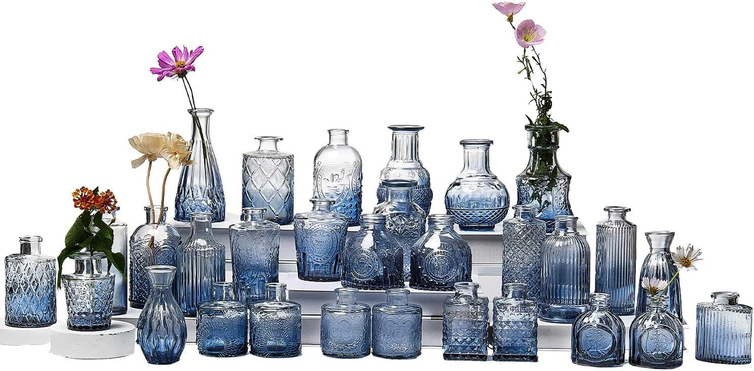 Glass Bud Vase Set of 30, Small Vases for Centerpieces 07FC0E-D4 - KOEEK
