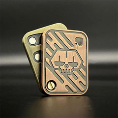 EDC Fidget Stress Relief Toy Skull Poker Style Push Slider Metal Fidget Spinner 07FC0E-D4 - KOEEK