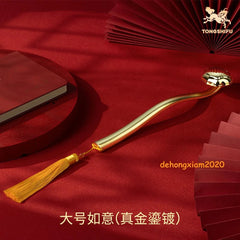 TONGSHIFU Chinese Antique Brass RuYi ( gold plating) Office Desk Decor TONGSHIFU - KOEEK