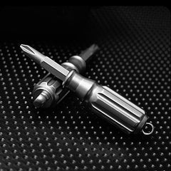 EDC Mini Titanium S2 Steel Screwdriver Portable Keychain Outdoor Pocket Tool Toy 07FC0E-D4 - KOEEK