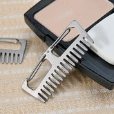 EDC Titanium Ti Antistatic Comb Unique Pocket Comb Hair Beard Key Chain Comb 07FC0E-D4 - KOEEK
