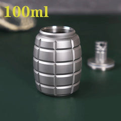 100ml Titanium Hip Flask Portable Leakproof Pocket Flagon Screw Cap EDC Bottles 07FC0E-D4 - KOEEK