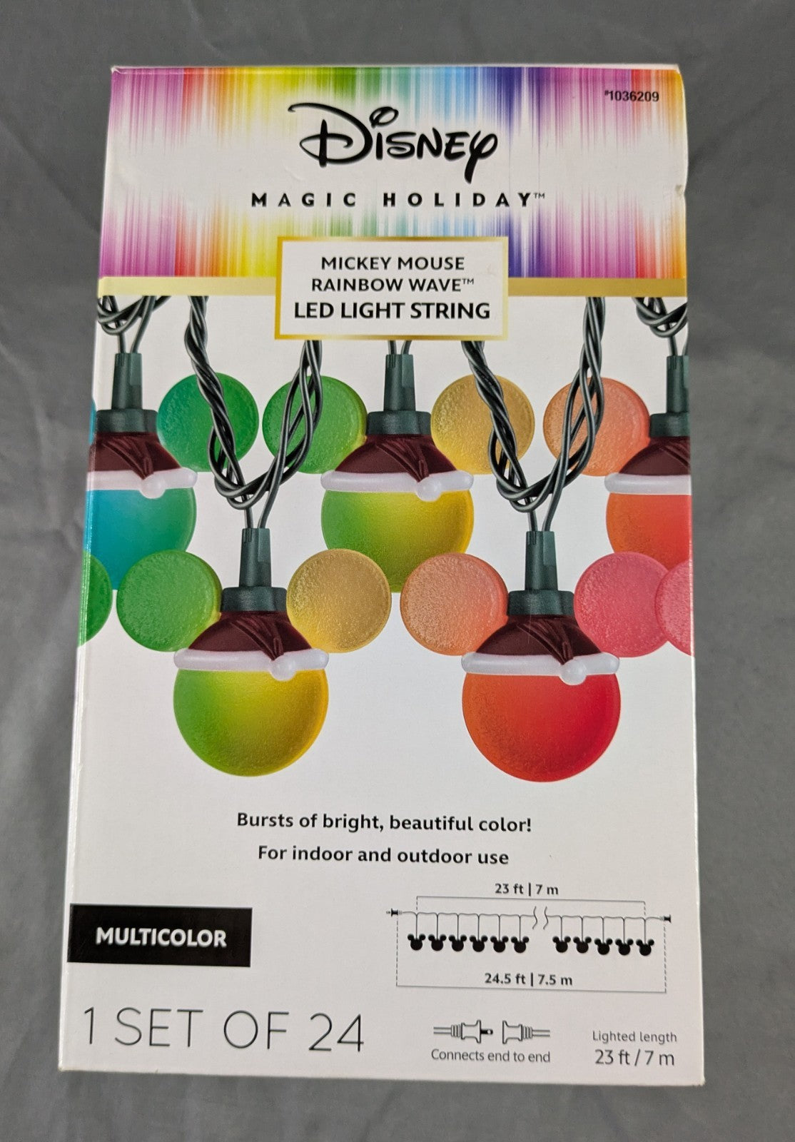 Christmas Disney Magic Holiday 24 Rainbow Wave LED Mickey Mouse String Lights DISNEY - KOEEK