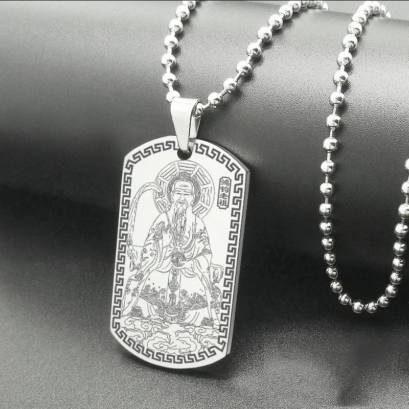 Taoist Hongjun Laozu Pendant Seal Tag Necklace Amulet Charm Unisex 1pc 07FC0E-D4 - KOEEK