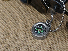 EDC Mini Titanium Keychain Compass for Outdoor Camping Travel Necklace Pendant 07FC0E-D4 - KOEEK