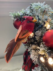 ! HSN Winter Lane Cardinal ICE SKATES FIGURE CHRISTMAS DECOR LIGHTS UP! CARDINAL - KOEEK