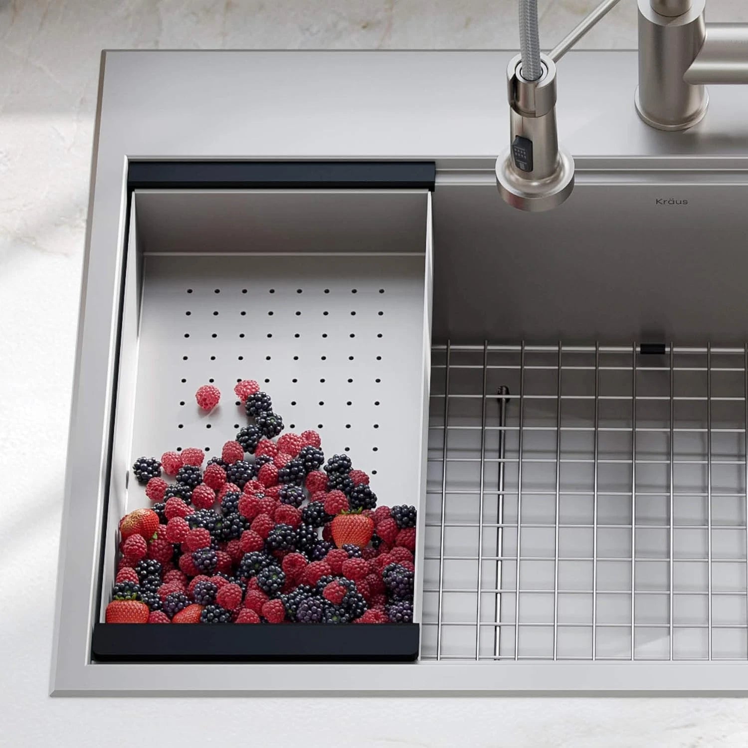 Stainless Steel Colander for Workstation Kitchen Sink, CS-6 07FC0E-D4 - KOEEK