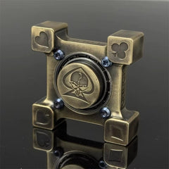 Brass Hand Spinner Retro Mahjong Pattern Poker Pattern EDC Fidget Spinner Toys 07FC0E-D4 - KOEEK