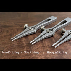 Spacing Adjustable Leather Craft Pricking Irons Stitching Lacing Punching Chisel 07FC0E-D4 - KOEEK