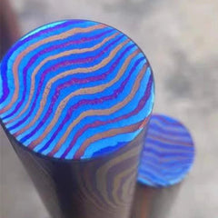Titanium-Damuscus Timascus Worry Coin OD25mm * T100mm - Mokuti 07FC0E-D4 - KOEEK