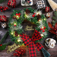 Christmas Car Wreath with Lighted Christmas Wreath LED Decoration Artificial ... 07FC0E-D4 - KOEEK