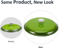 Cast Iron Dutch Oven Pan with Lid, Enameled, Double Handle, 4.3-Quart, Green 07FC0E-D4 - KOEEK