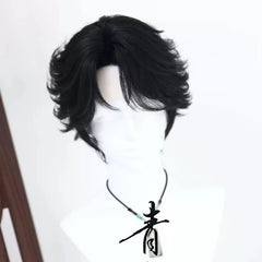 Identity Ⅴ Prospector Cosplay Wig Short Black Hair Halloween Accessories Prop 07FC0E-D4 - KOEEK