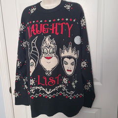 Disney Christmas Sweater Villains Naughty Black Crewneck Malificent L Lights DISNEY - KOEEK