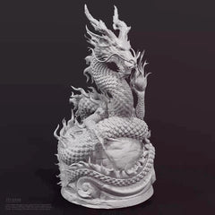 H/80mm resin figure model Chinese Mythical Dragon 3D Printing unassembled 07FC0E-D4 - KOEEK
