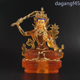 23cm Exquisitely Resin Handpaninted Manjusri Bodhisattva Buddha Statue Ornament 07FC0E-D4 - KOEEK