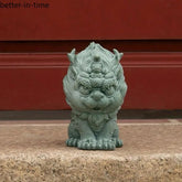 7cmChinese Rui Beast Luck Kirin Statue Green Stone Feng Shui Decoration Tea Pet 07FC0E-D4 - KOEEK
