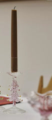Anthropologie Holiday Christmas Tree PINK Glass Taper Candle Holder ANTHROPOLOGIE - KOEEK