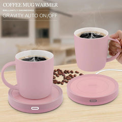 Smart Coffee Set Plate (maximum temperature 131°F/55°C), 14 oz (pink set) 07FC0E-D4 - KOEEK