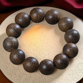 20mm*12 China Natural Wood Buddhist Prayer Beads Men Woman Bracelet Gift 07FC0E-D4 - KOEEK