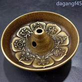9.2cm Chinese Retro Brass Ornament Eight Treasures Oil Lamp Decoration 07FC0E-D4 - KOEEK
