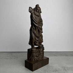Vietnam Nha Trang Agarwood Zhong Kui Figurine 20cm Wood Carving Home Decor 07FC0E-D4 - KOEEK