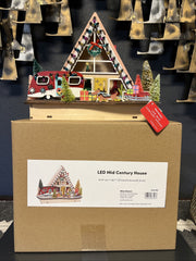 !! 2024 World Market Laser Cut Wood Mid Century A Frame House LED Light Up! WORLD MARKET - KOEEK