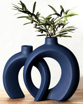 Blue Vase Set (2 pieces) -Suitable for living room coffee tables and bookshelves 07FC0E-D4 - KOEEK