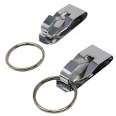 2 Pcs Secure Belt Clip Key Holder w Metal Hook & Heavy Duty 1 1/4" Keychain Ring 07FC0E-D4 - KOEEK