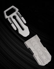 EDC Titanium Belt Buckle Portable Men's Belt Clip Waist Hang Keychain Crowbar 07FC0E-D4 - KOEEK