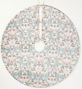 Anthropologie Lya Light Sand Opulent Velvet Floral Tree Skirt - ANTHROPOLOGIE - KOEEK