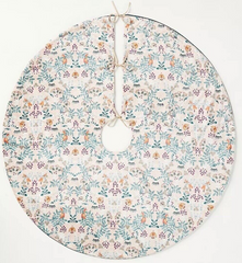 Anthropologie Lya Light Sand Opulent Velvet Floral Tree Skirt - ANTHROPOLOGIE - KOEEK