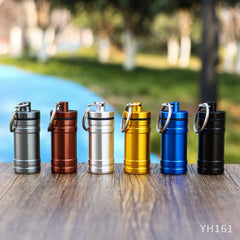 10 Premium Aluminum Waterproof Medication Pill Container Box Keychain With Spoon 07FC0E-D4 - KOEEK