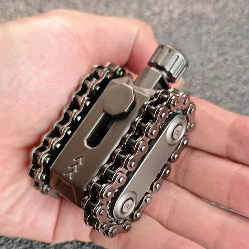 Creative Mechanical Tank Finger Gyroscope Chain Gear Outdoor Portable EDC Toy 07FC0E-D4 - KOEEK
